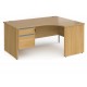 Harlow Panel End Ergonomic Desk with Two Drawer Pedestal